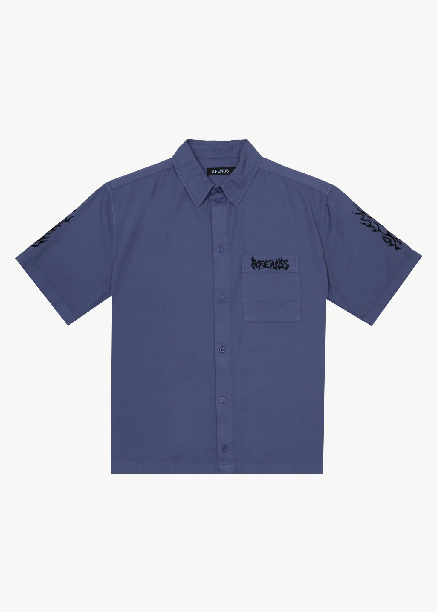 AFENDS Mens Scorched - Short Sleeve Shirt - Marlin