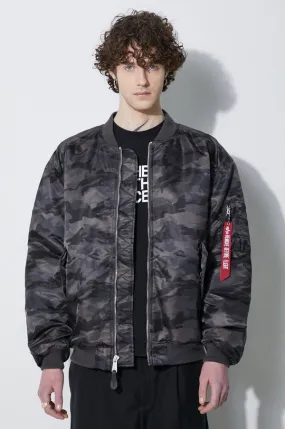 Alpha Industries bomber jacket MA-1 CS Camo men’s black color