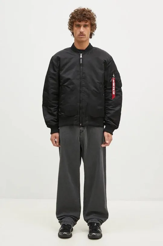 Alpha Industries bomber jacket MA-1 Dragon EMB men’s black color