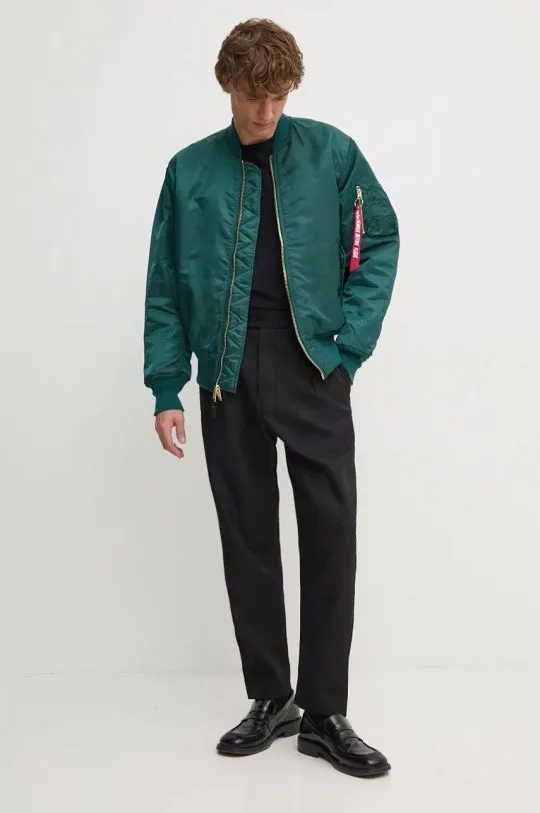 Alpha Industries bomber jacket men’s green color