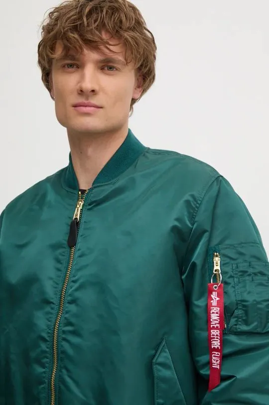 Alpha Industries bomber jacket men’s green color