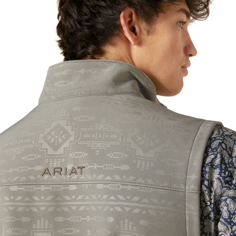 'Ariat' Men's Vernon 2.0 Softshell Vest - Jetty Grey Embossed