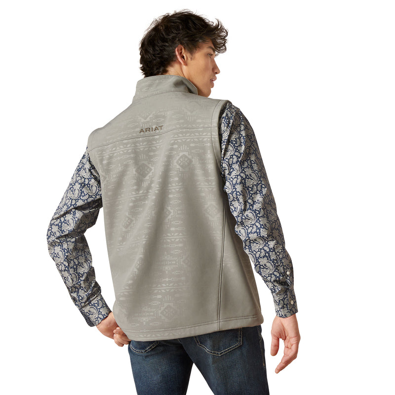 'Ariat' Men's Vernon 2.0 Softshell Vest - Jetty Grey Embossed