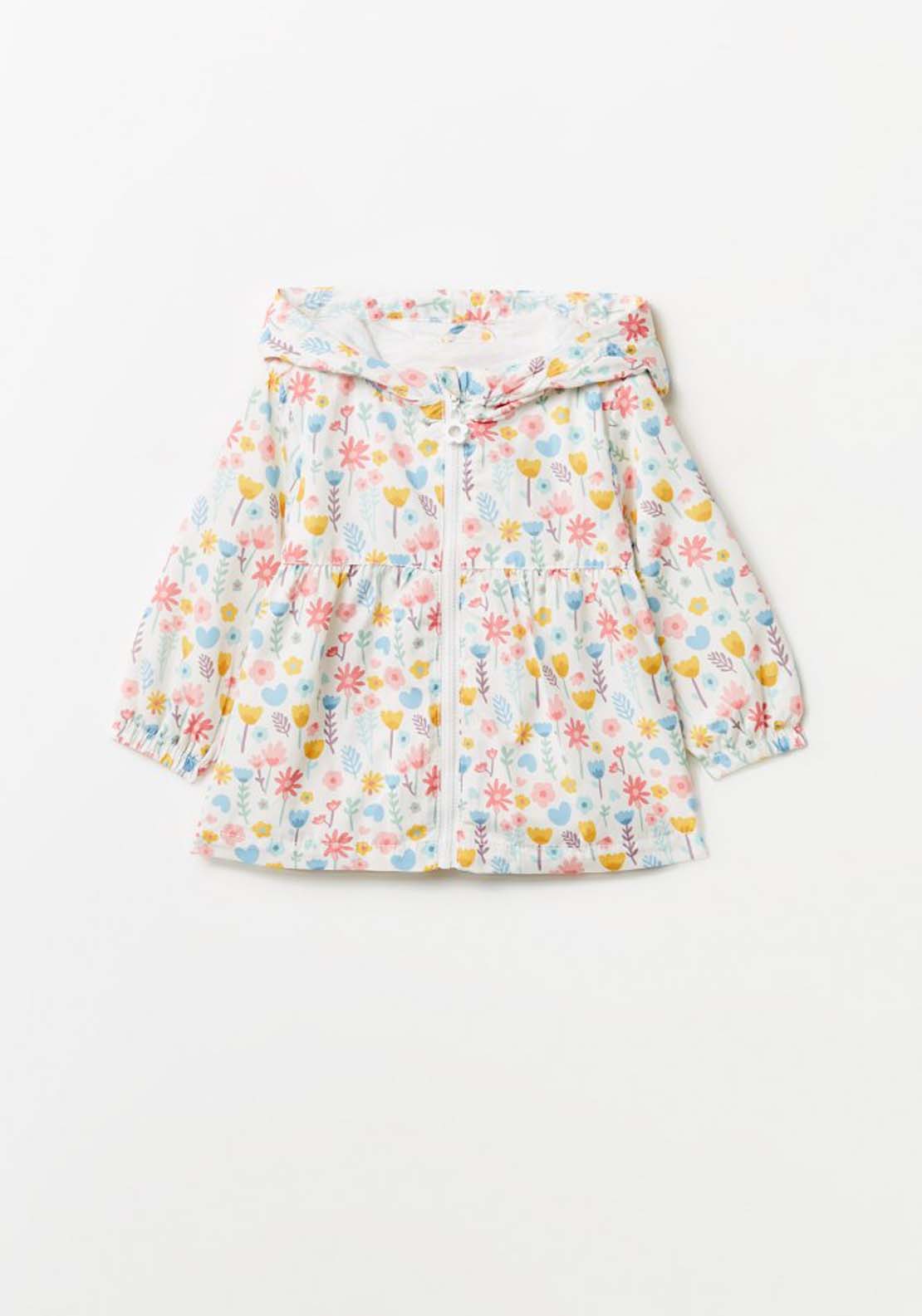 Baby Girl Floral Jacket - White