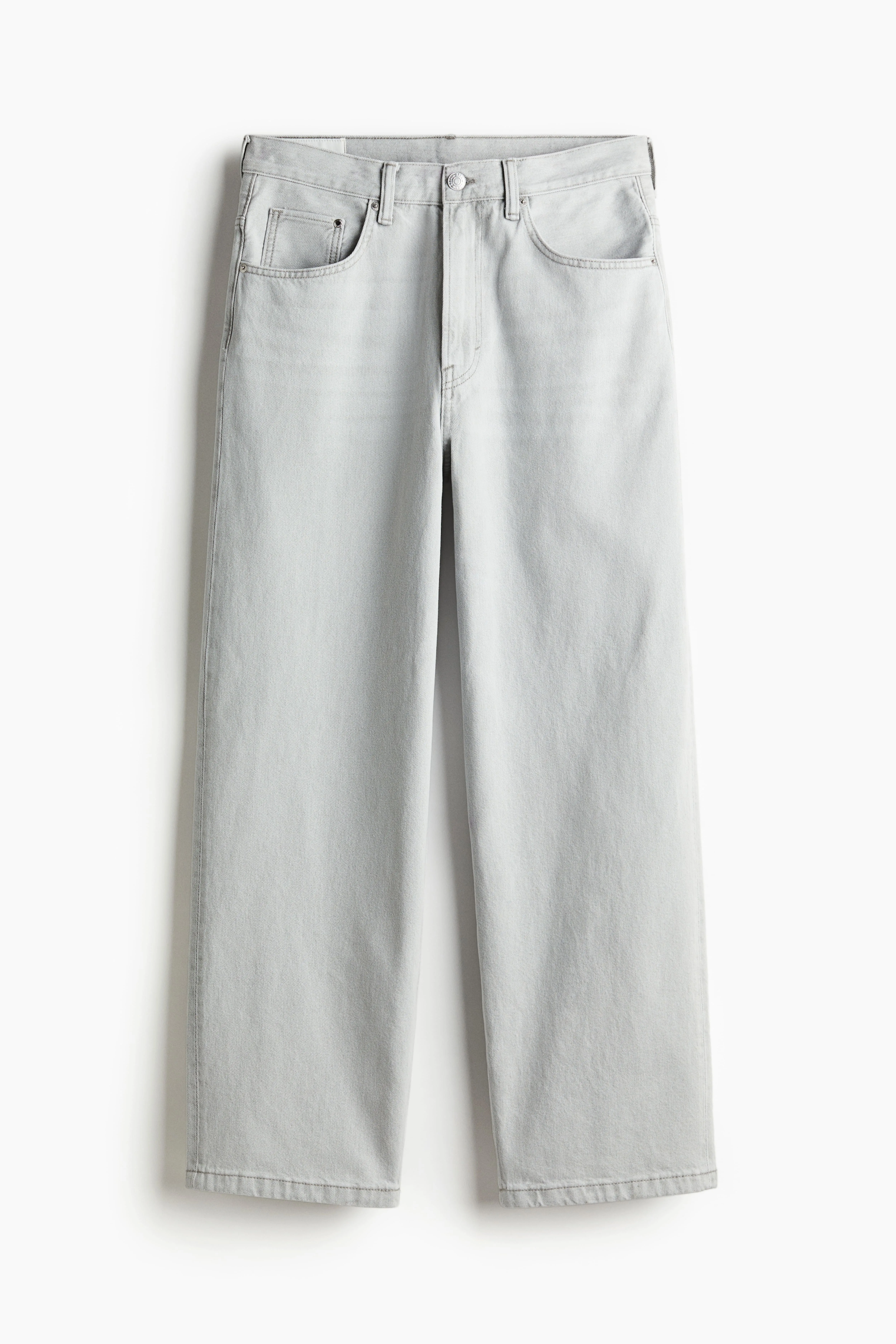 Baggy Jeans - Regular waist - Long - Light grey - Men | H&M GB