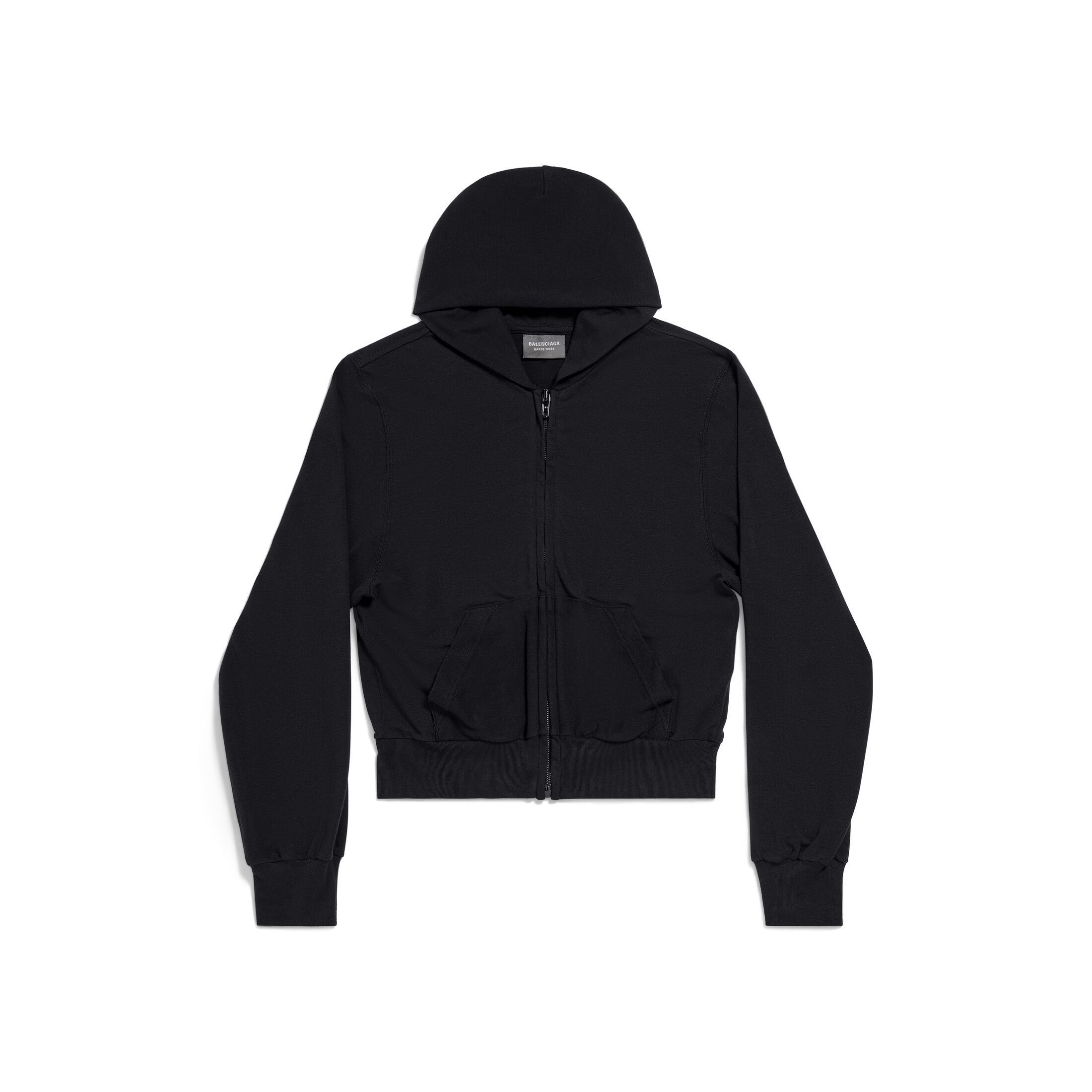 BALENCIAGA  |Women's Zip-up Hoodie Fitted in Black