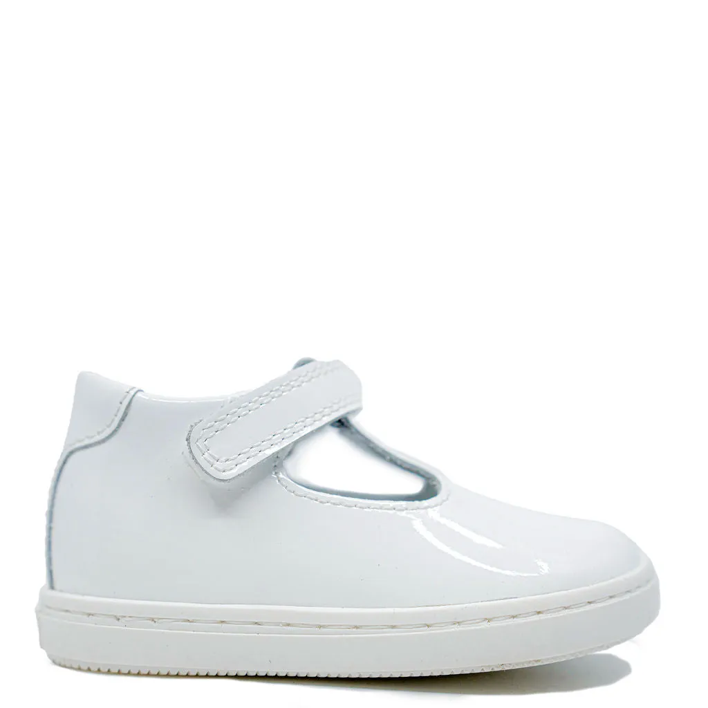 Beberlis White Patent Velcro Baby Sneaker