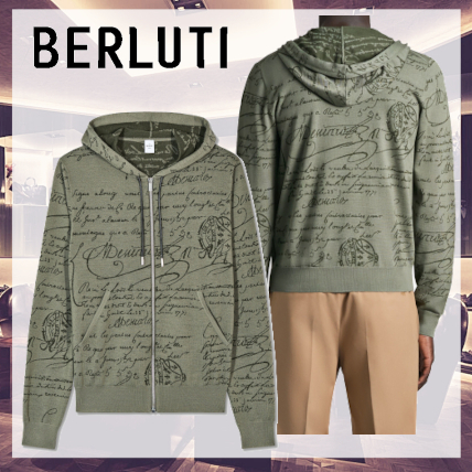 Berluti  |Wool Scritto Zip-Up Hoodie