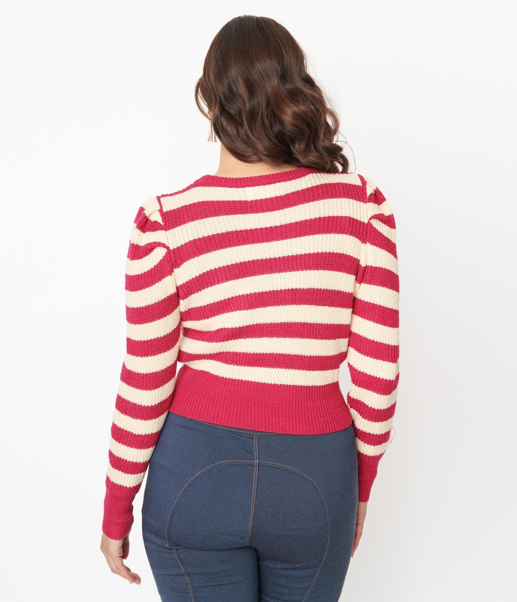 Berry Pink & Cream Stripe Sweater