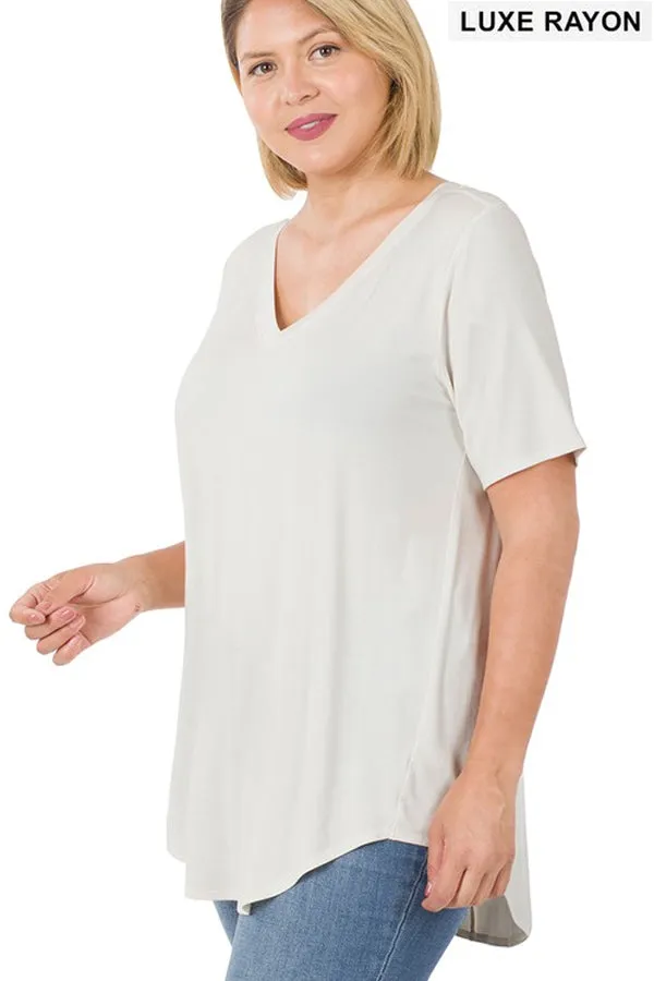 BK Basics PLUS Luxe Rayon V-neck Tee