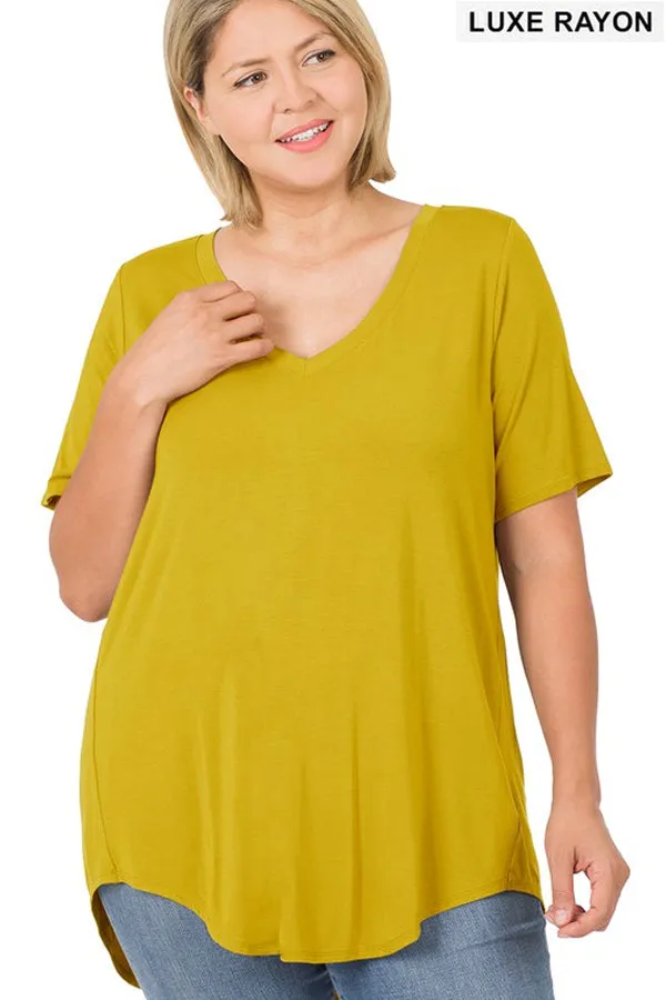 BK Basics PLUS Luxe Rayon V-neck Tee