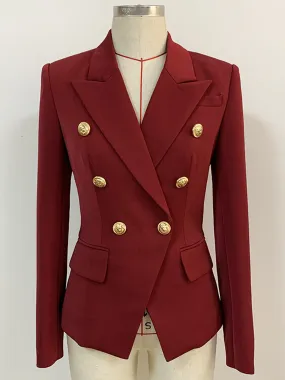 Burgundy Double Breasted Blazer