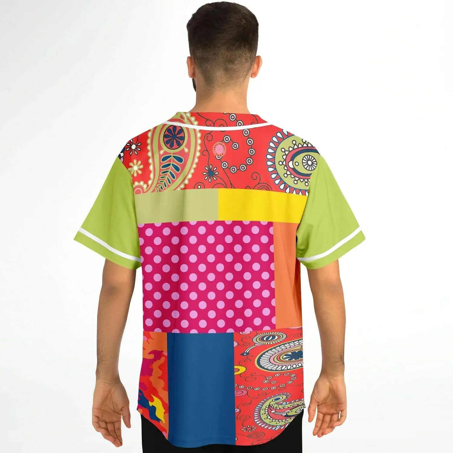 Chili Pepper Patchwork Button Front Jersey