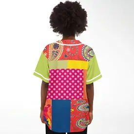 Chili Pepper Patchwork Button Front Jersey