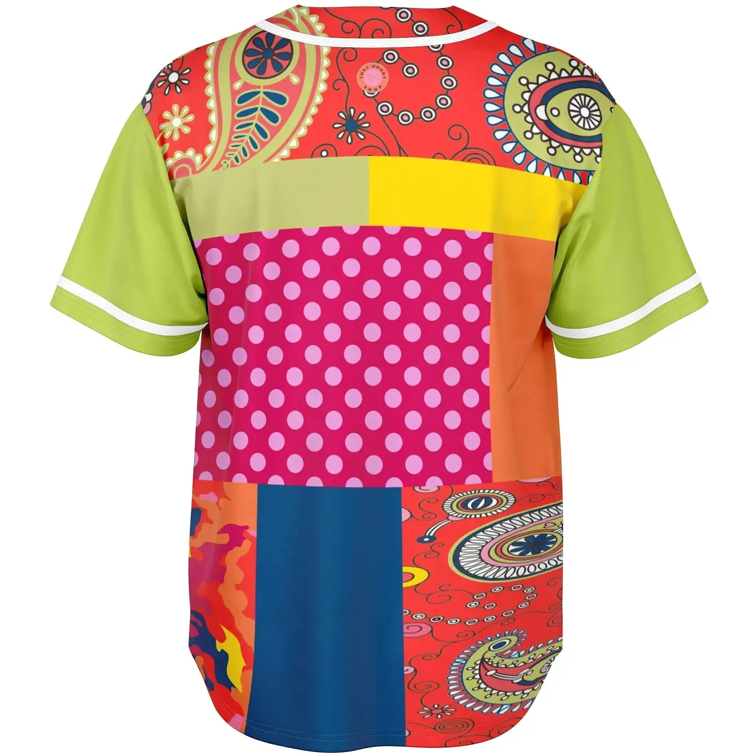 Chili Pepper Patchwork Button Front Jersey