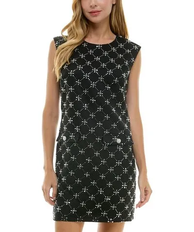 City Studios Juniors' Embellished Shift Dress