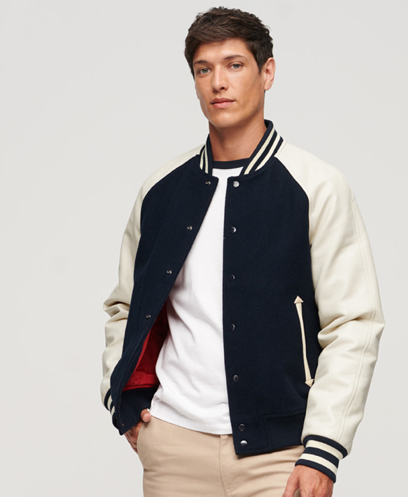 College Varsity Bomber Jacket | Eclipse Navy