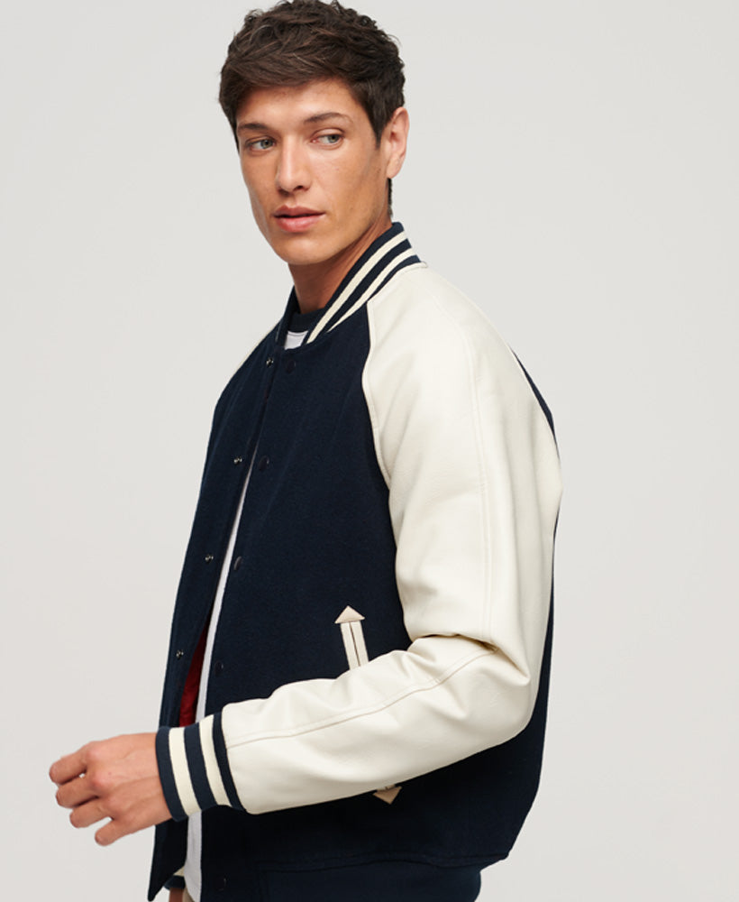 College Varsity Bomber Jacket | Eclipse Navy