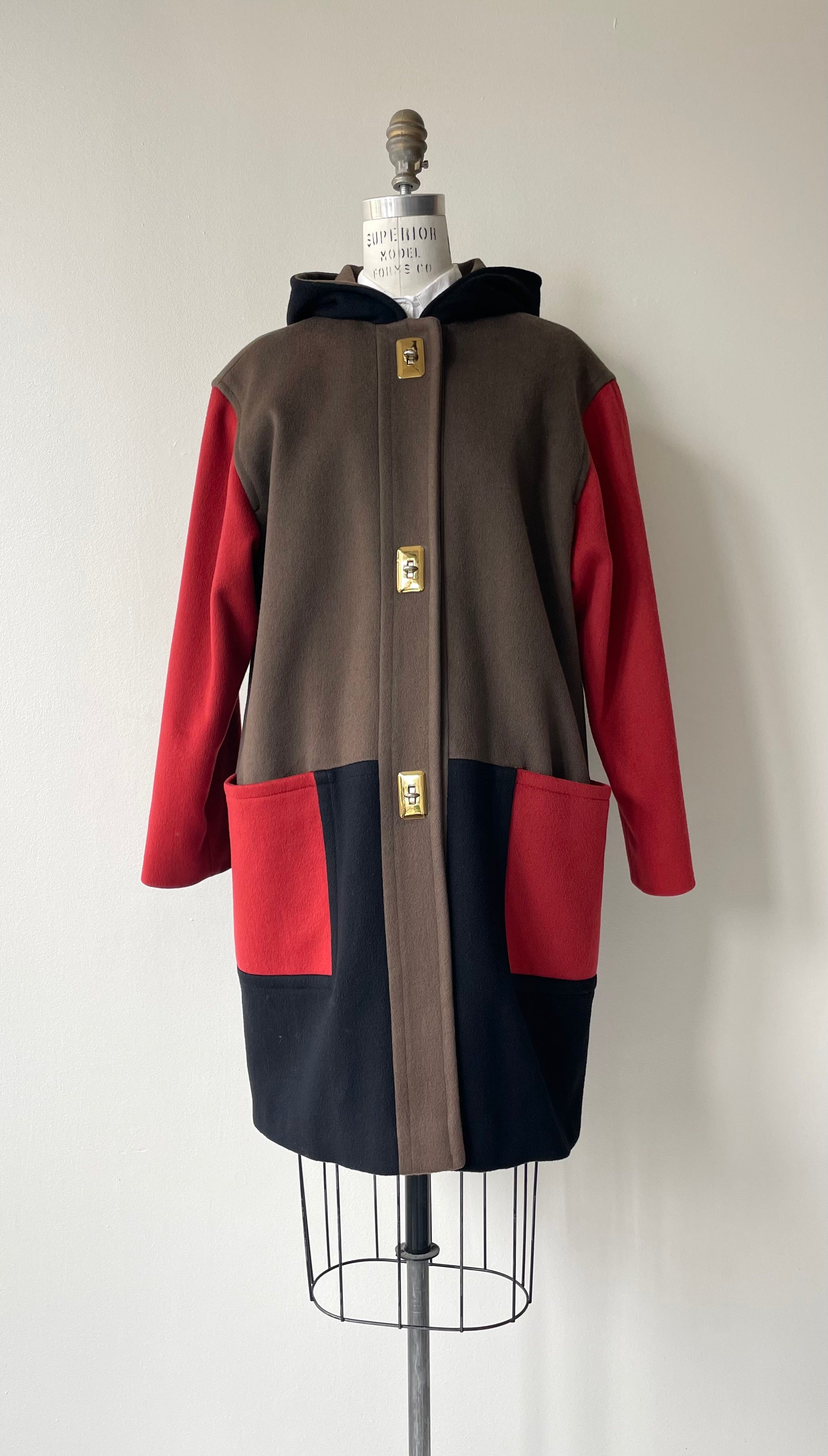 Colorblock Wool Coat