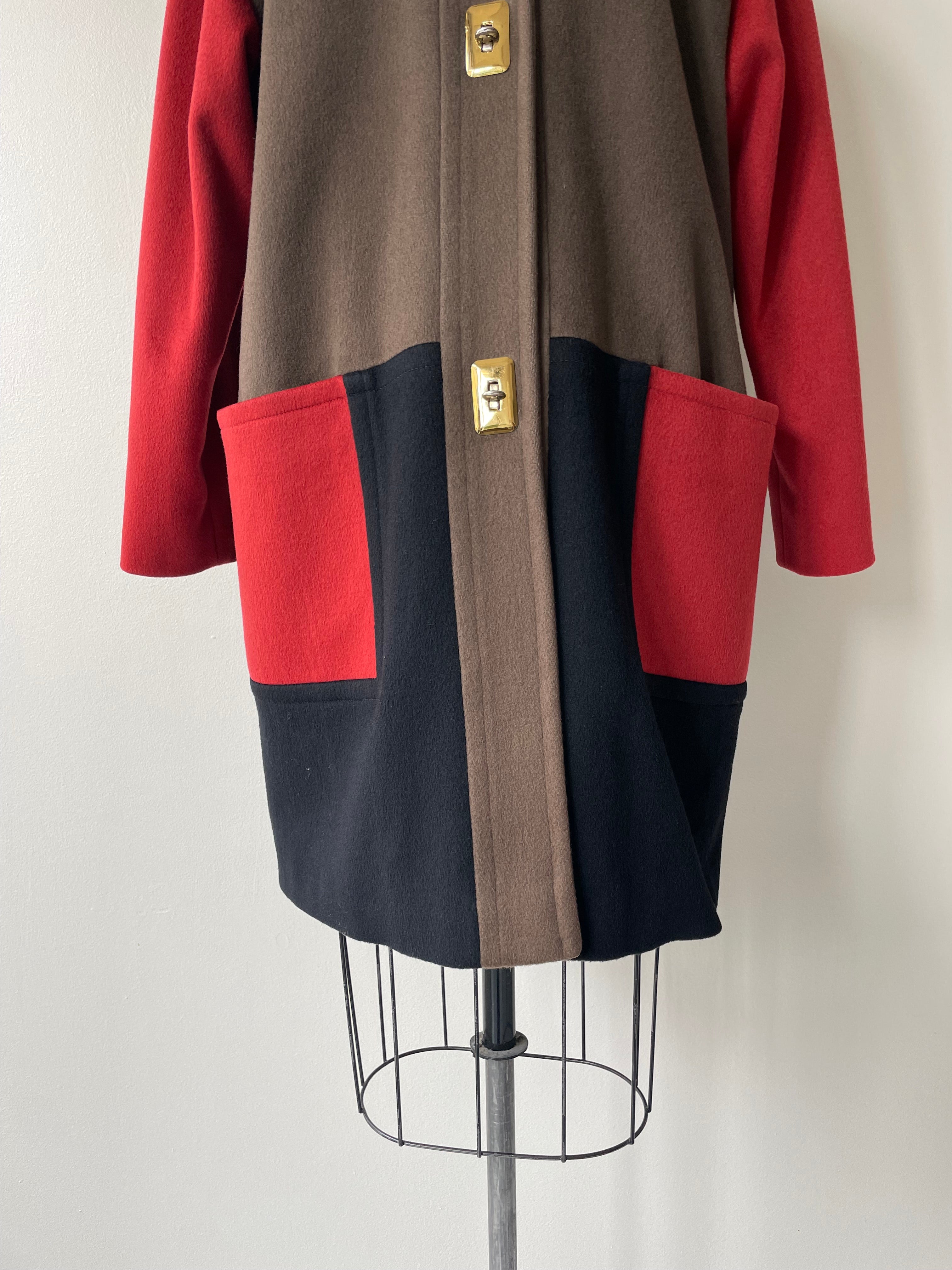 Colorblock Wool Coat