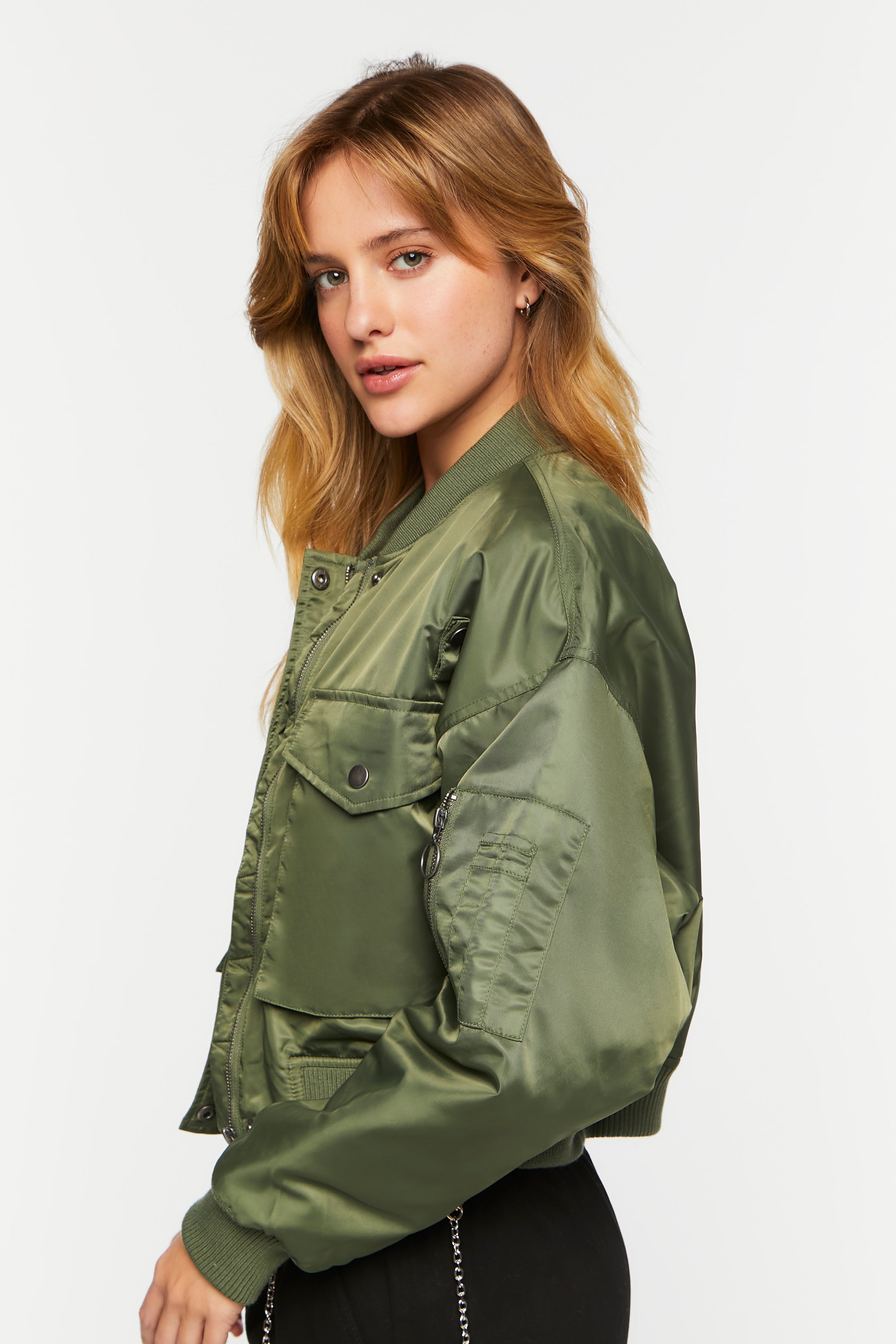 Cropped Bomber Jacket