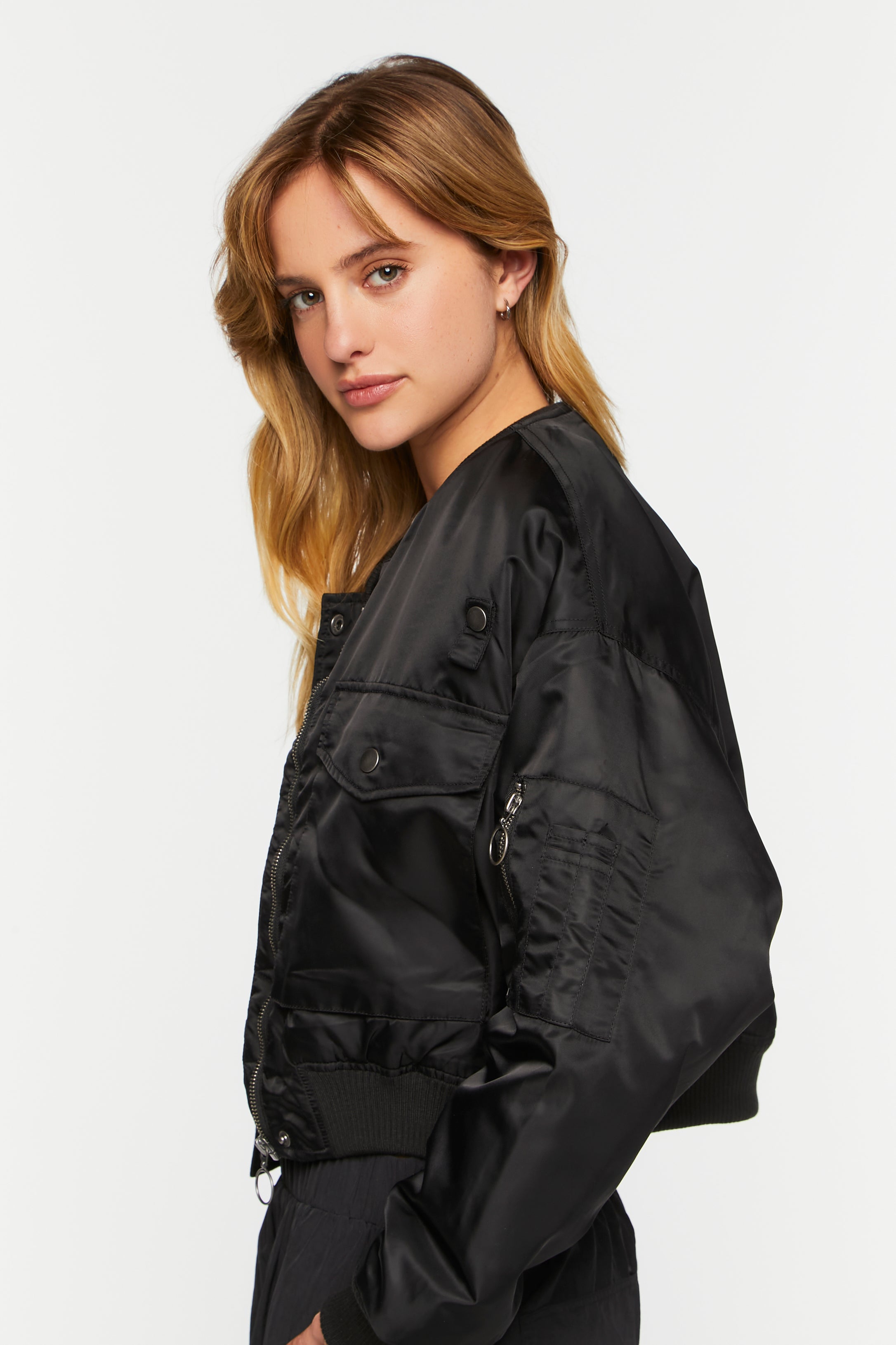 Cropped Bomber Jacket