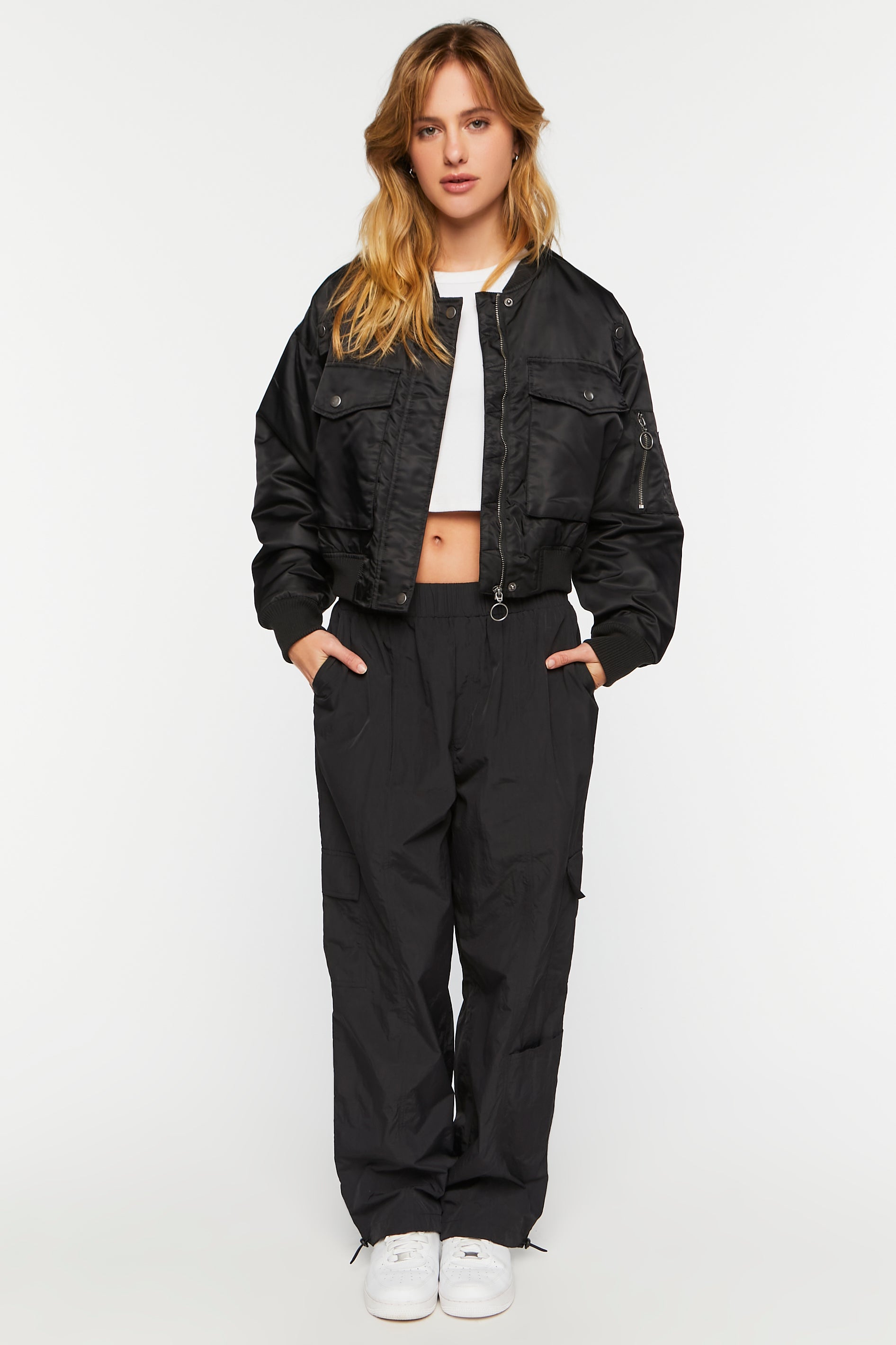 Cropped Bomber Jacket