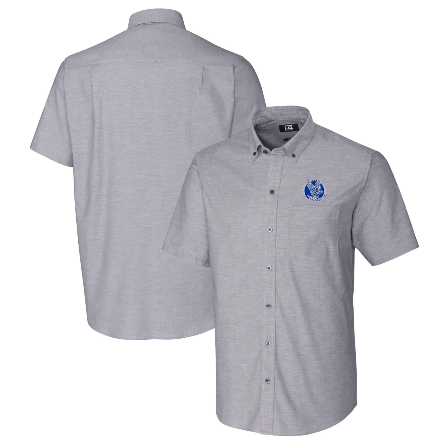 Cutter & Buck Air Force Falcons Charcoal Vault Stretch Oxford Short Sleeve Button-Down Shirt