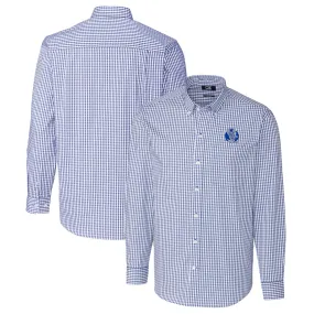 Cutter & Buck Air Force Falcons Royal Easy Care Stretch Gingham Long Sleeve Button-Down Shirt