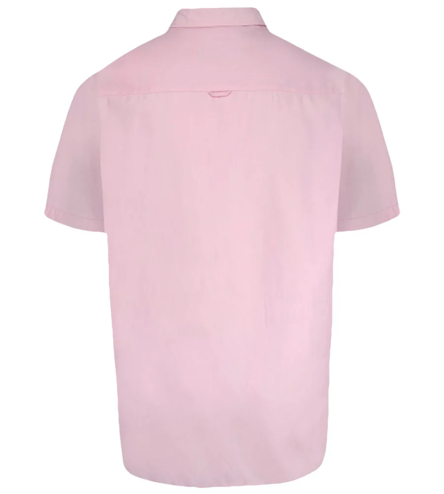 D555 Big Mens Pink Oxford Short Sleeve Shirt (JAMES PINK)