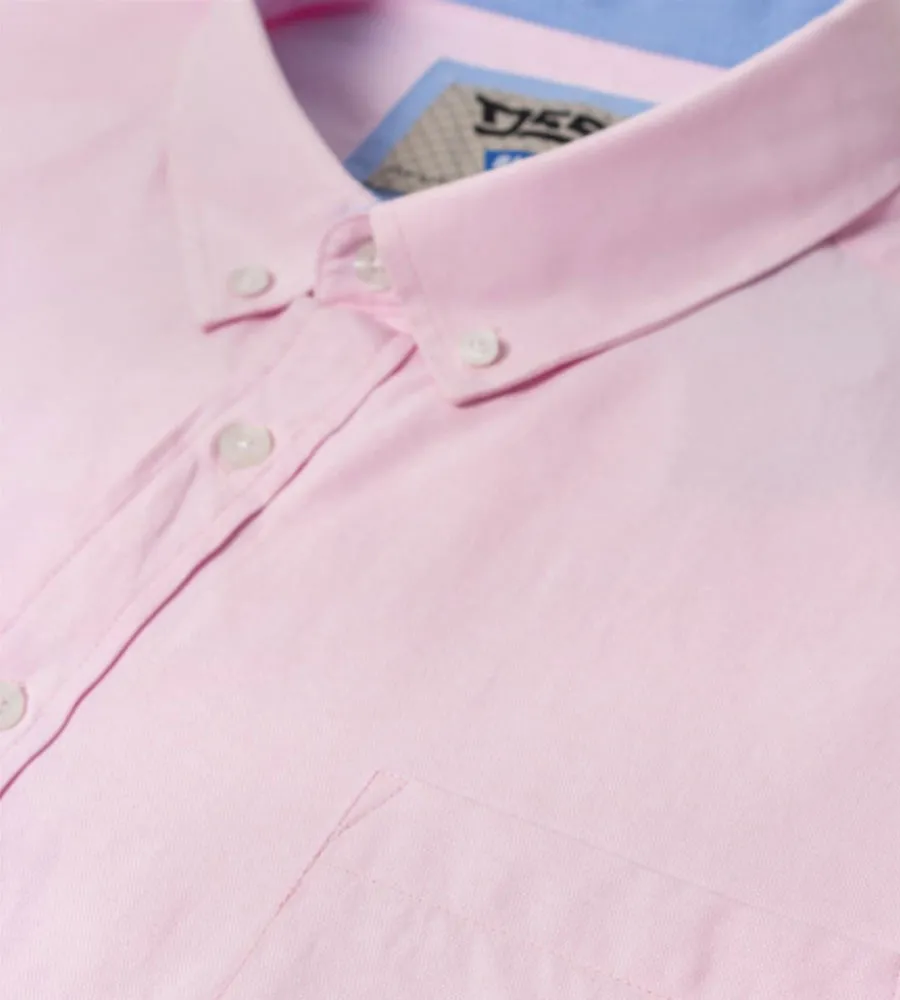 D555 Big Mens Pink Oxford Short Sleeve Shirt (JAMES PINK)