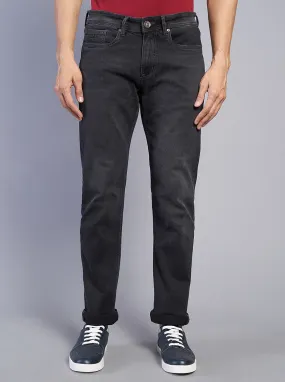 Dark Grey Washed Straight Fit Jeans | JadeBlue