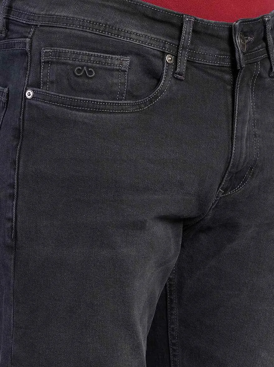 Dark Grey Washed Straight Fit Jeans | JadeBlue