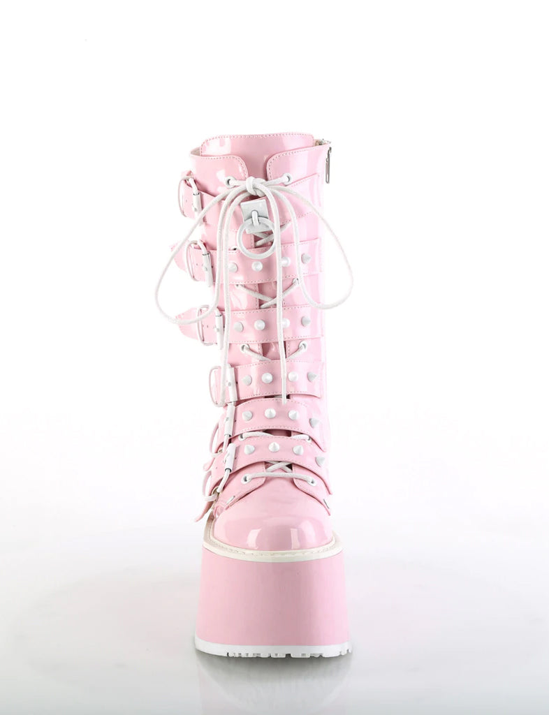 DEMONIA DAMNED-225 - PINK HOLOGRAM VEGAN LEATHER  PRE ORDER 