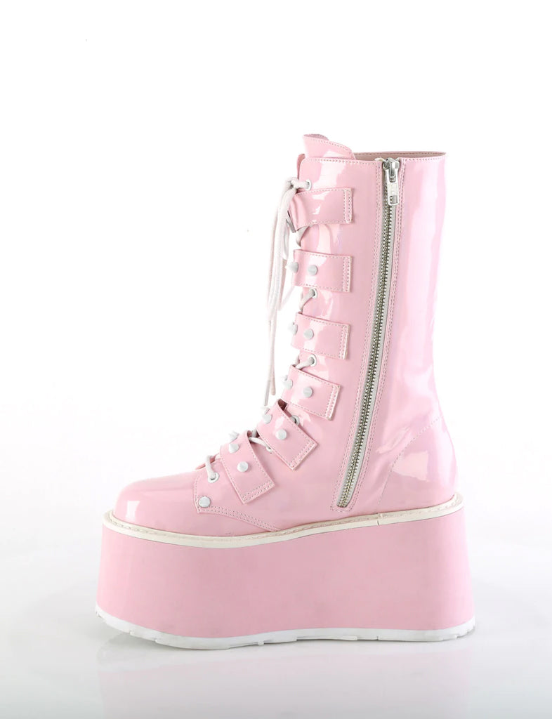 DEMONIA DAMNED-225 - PINK HOLOGRAM VEGAN LEATHER  PRE ORDER 