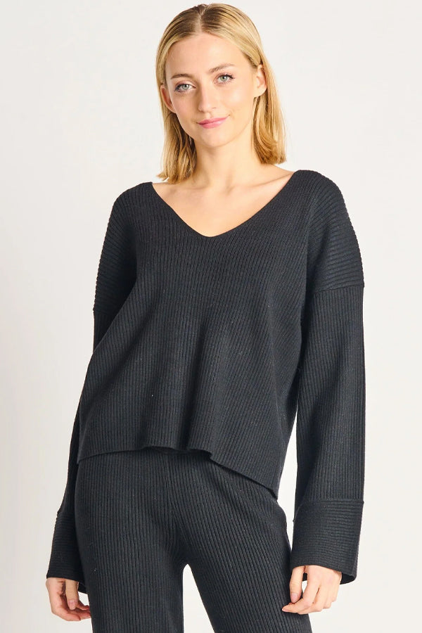 Dex Wide Sleeve Ribbed Sweater