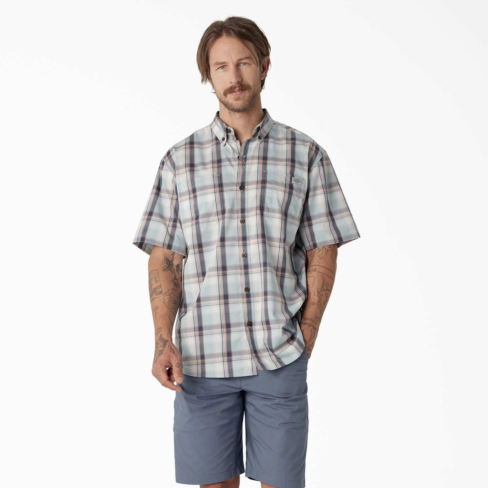 Dickies Men's FLEX Woven Short Sleeve Button-Down Shirt