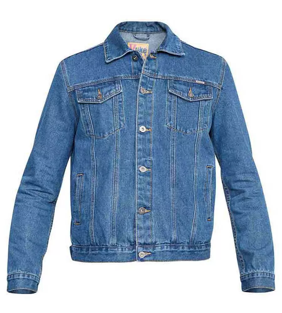 Duke Mens Blue Western Style Trucker Denim Jacket (TRUCKER BLUE)