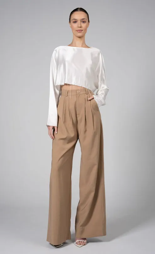 Fabi Wide Leg Pant in Camel