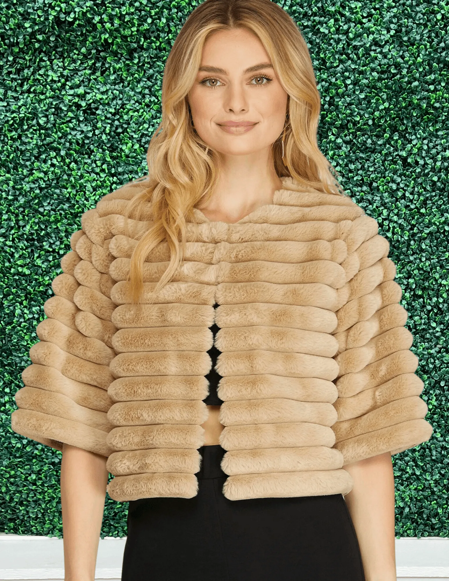 Faux Fur Short Bolero Jacket