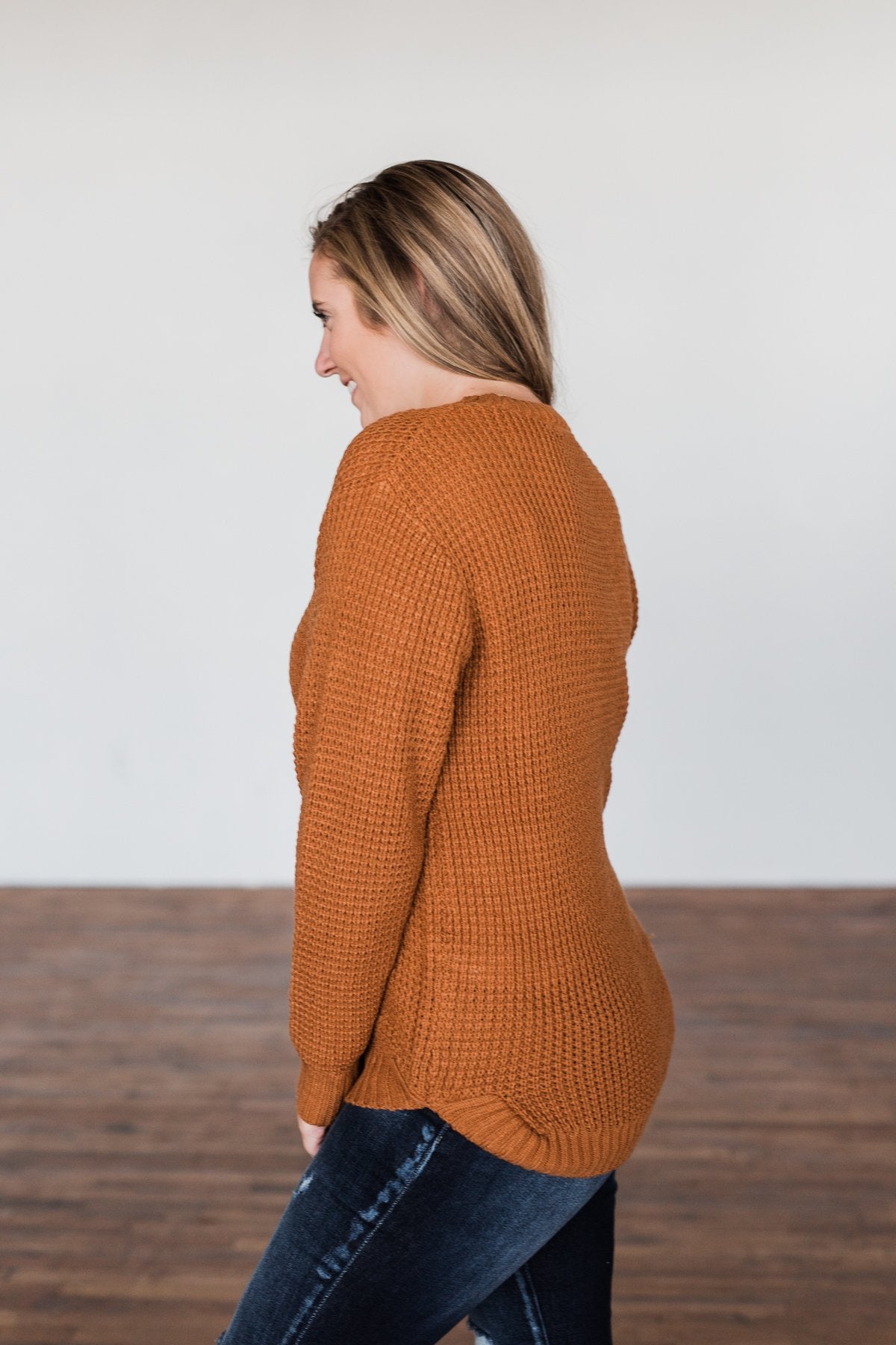 First Look Thick Knit Sweater- Copper