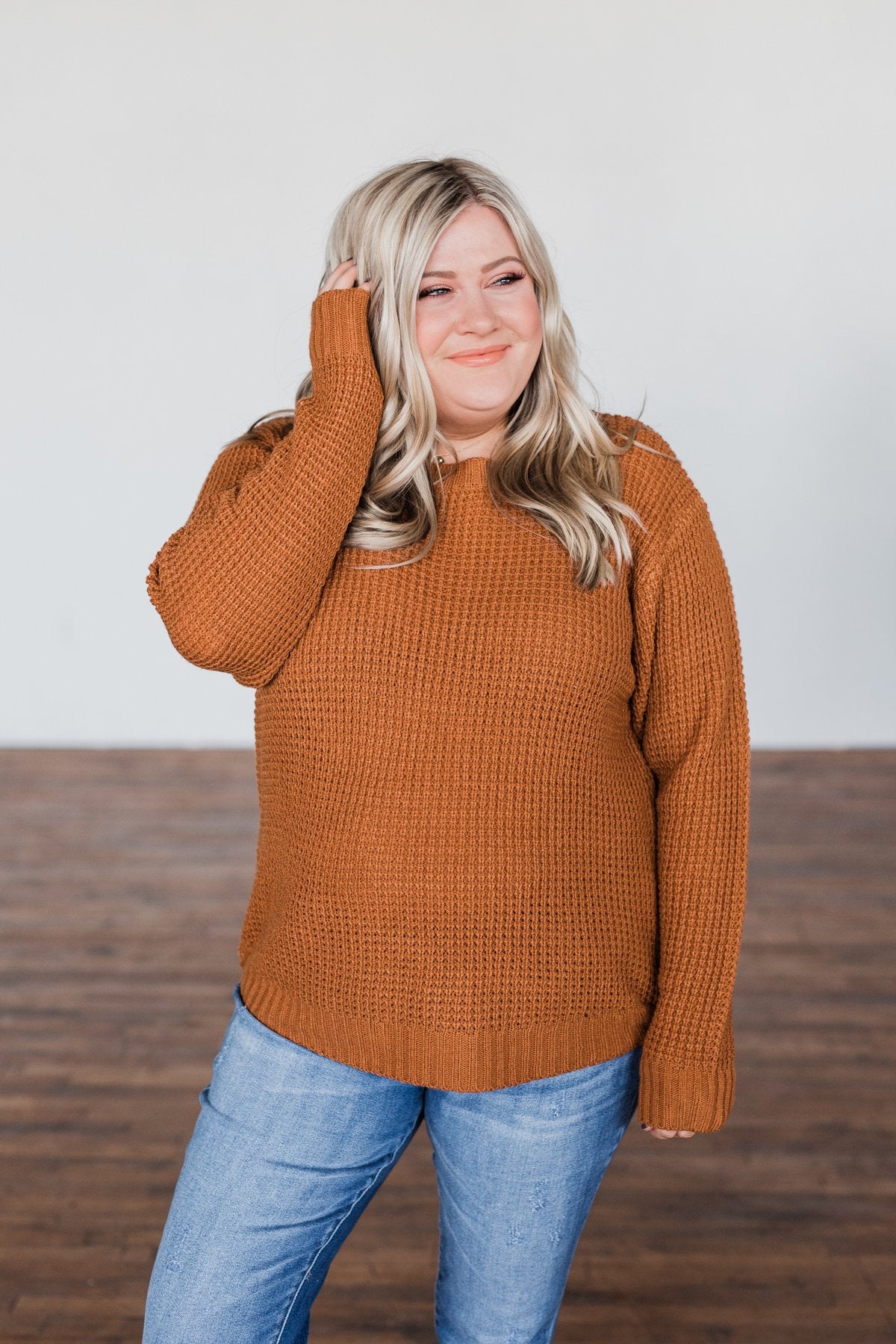 First Look Thick Knit Sweater- Copper