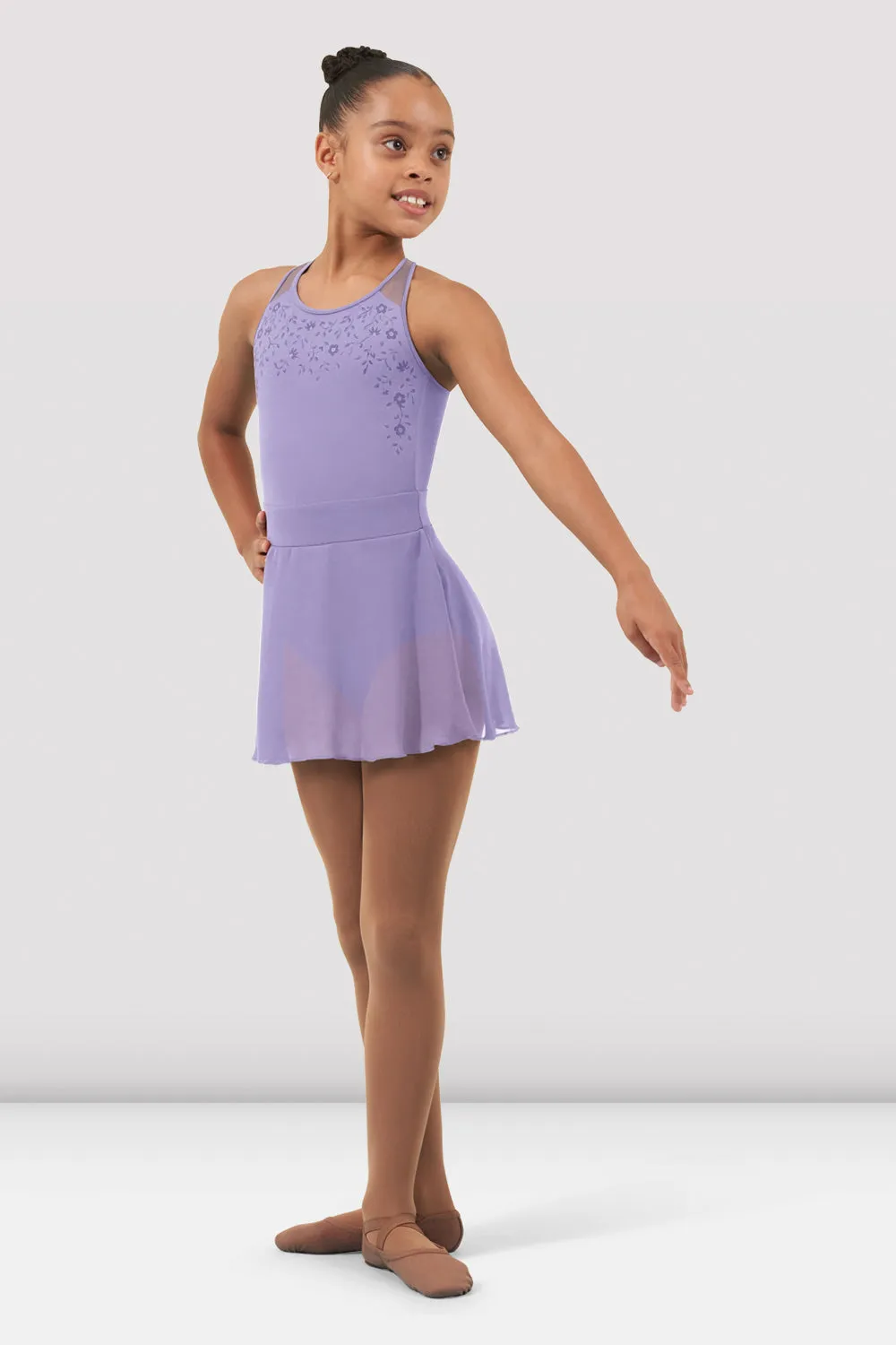 Girls Candace Mesh Skirted Leotard