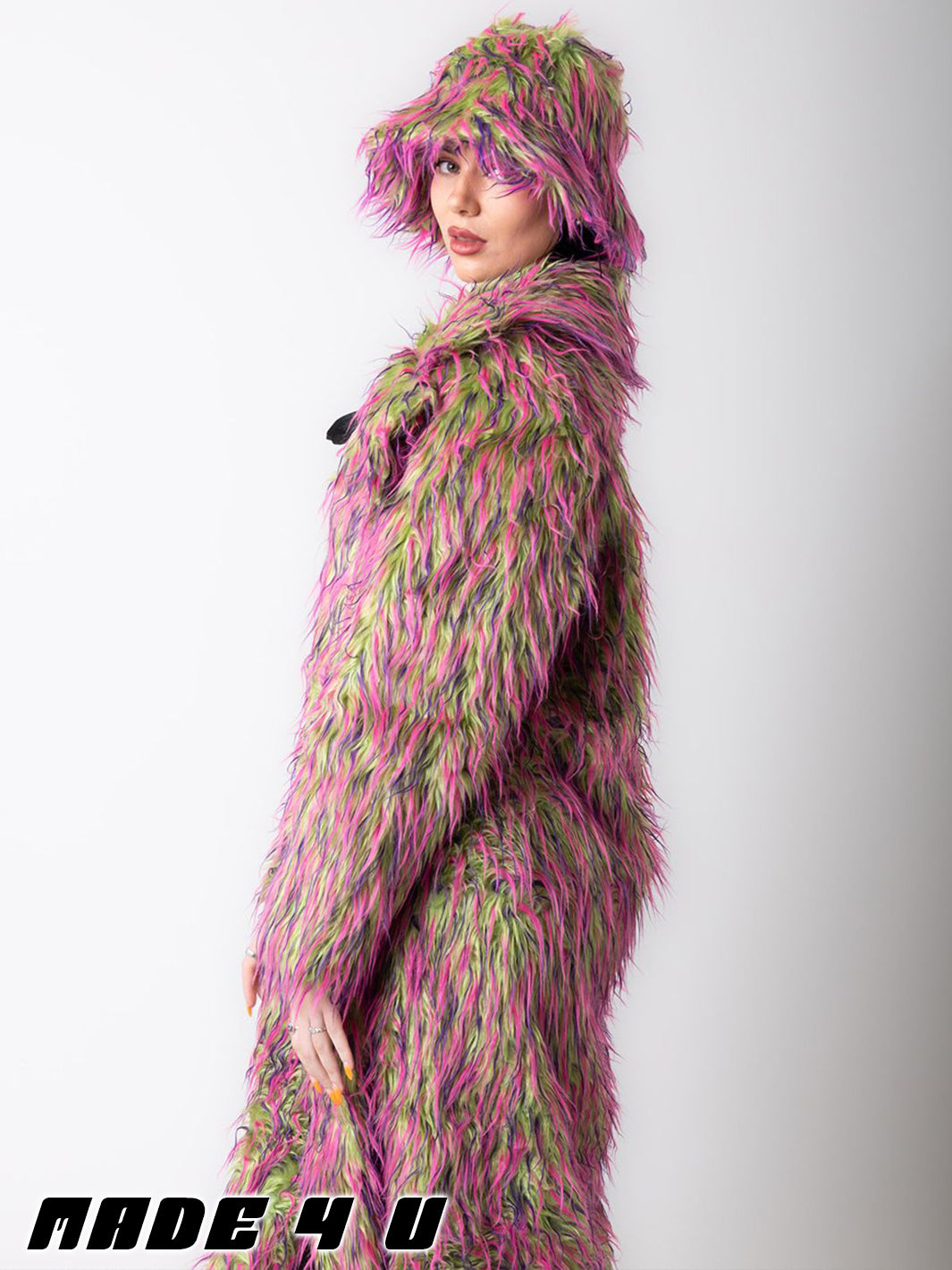 GOOSEBUMPS FAUX FUR JACKET - LONG LENGTH  MADE 4 U 