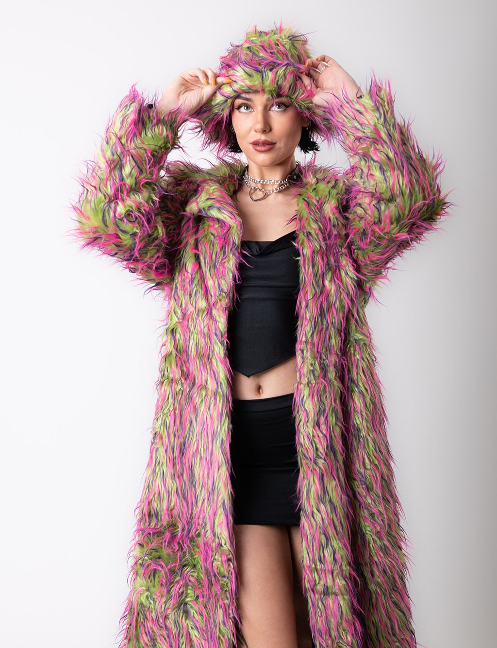 GOOSEBUMPS FAUX FUR JACKET - LONG LENGTH  MADE 4 U 