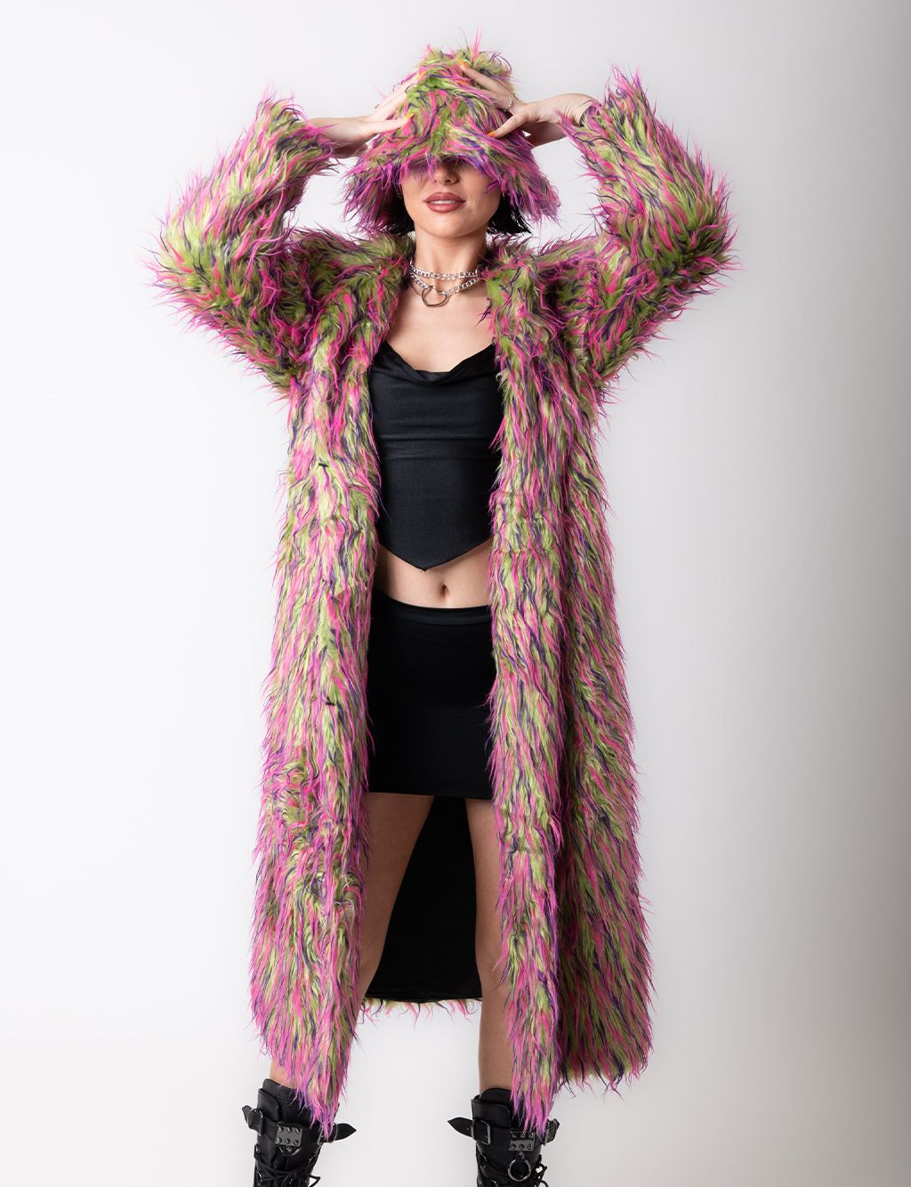 GOOSEBUMPS FAUX FUR JACKET - LONG LENGTH  MADE 4 U 