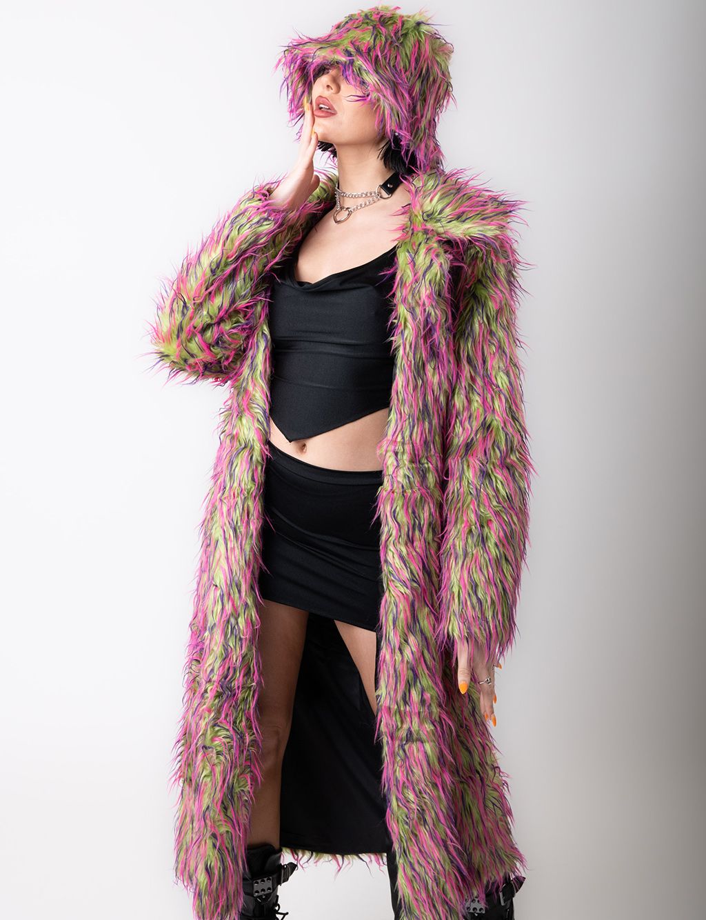 GOOSEBUMPS FAUX FUR JACKET - LONG LENGTH  MADE 4 U 