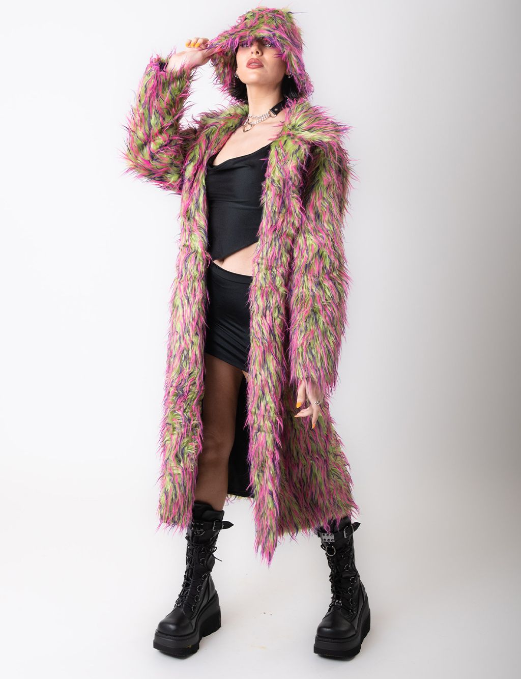 GOOSEBUMPS FAUX FUR JACKET - LONG LENGTH  MADE 4 U 