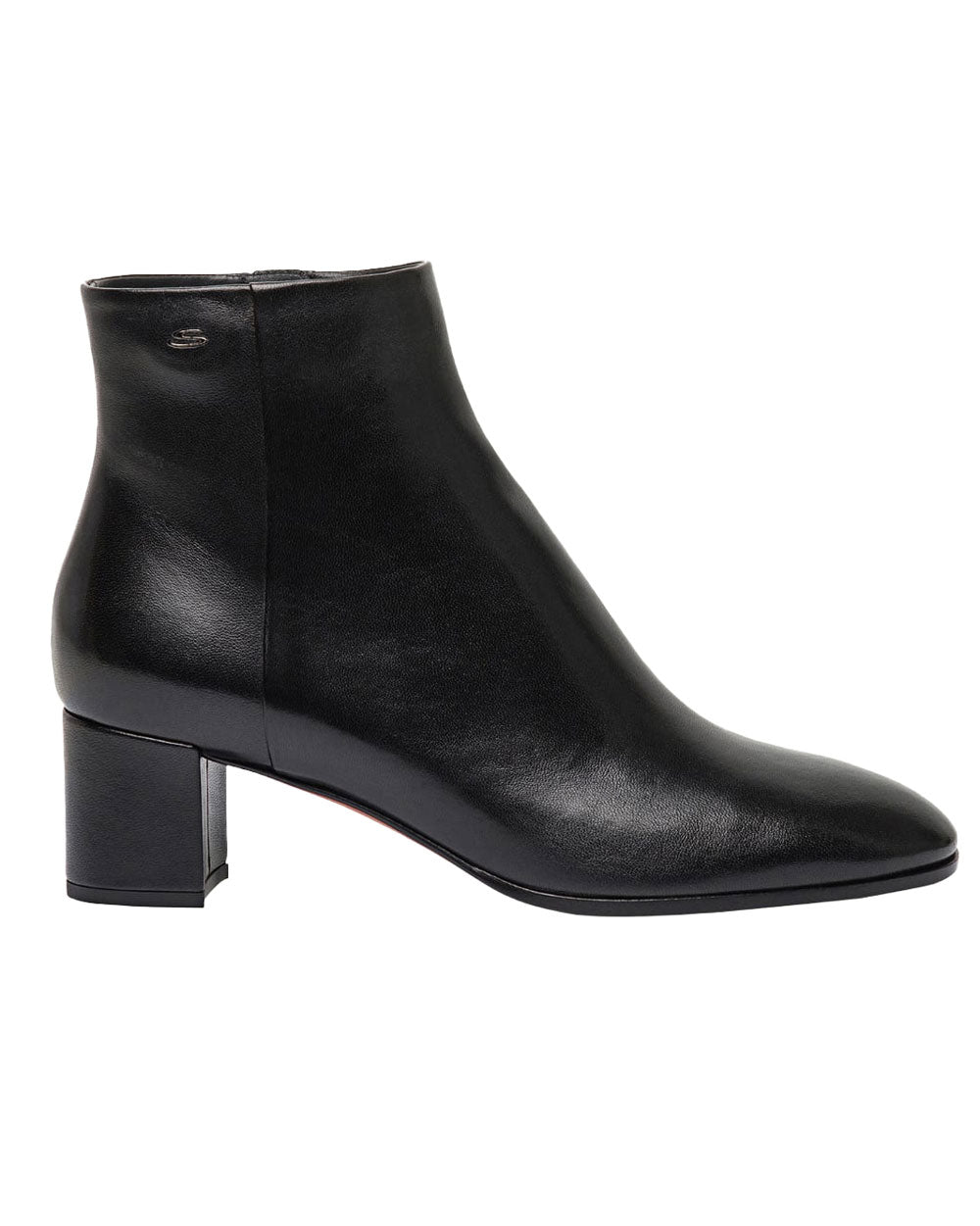 Halfrida Napa Zip Leather Ankle Bootie in Black