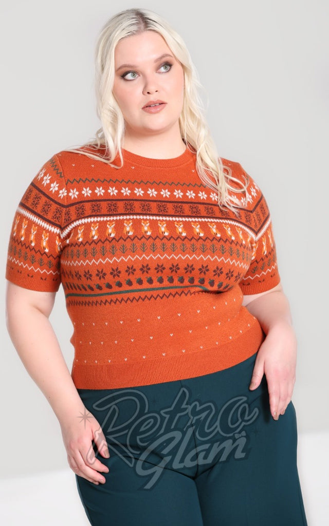 Hell Bunny Vixey Jumper in Brown - XL left only